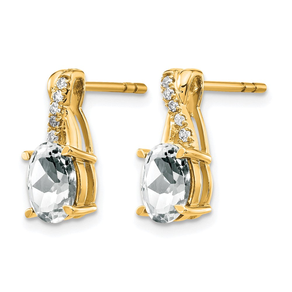 10k White Topaz and Diamond Earrings