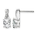14K White Gold White Topaz and Diamond Earrings