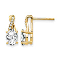 14k White Topaz and Diamond Earrings