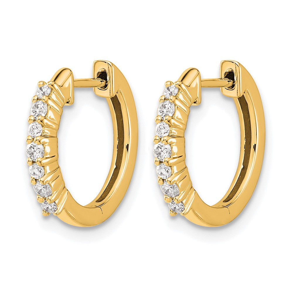 14k Diamond Hinged Hoop Earrings