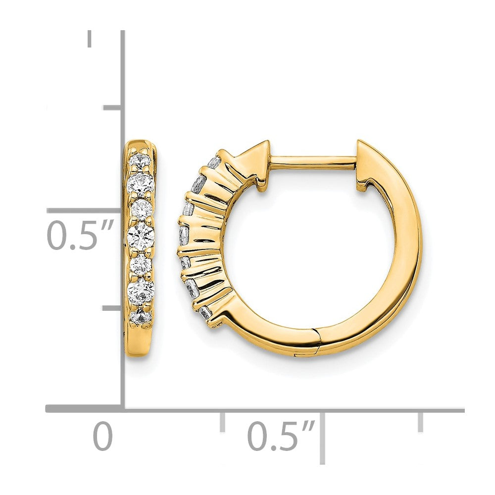 14k Diamond Hinged Hoop Earrings