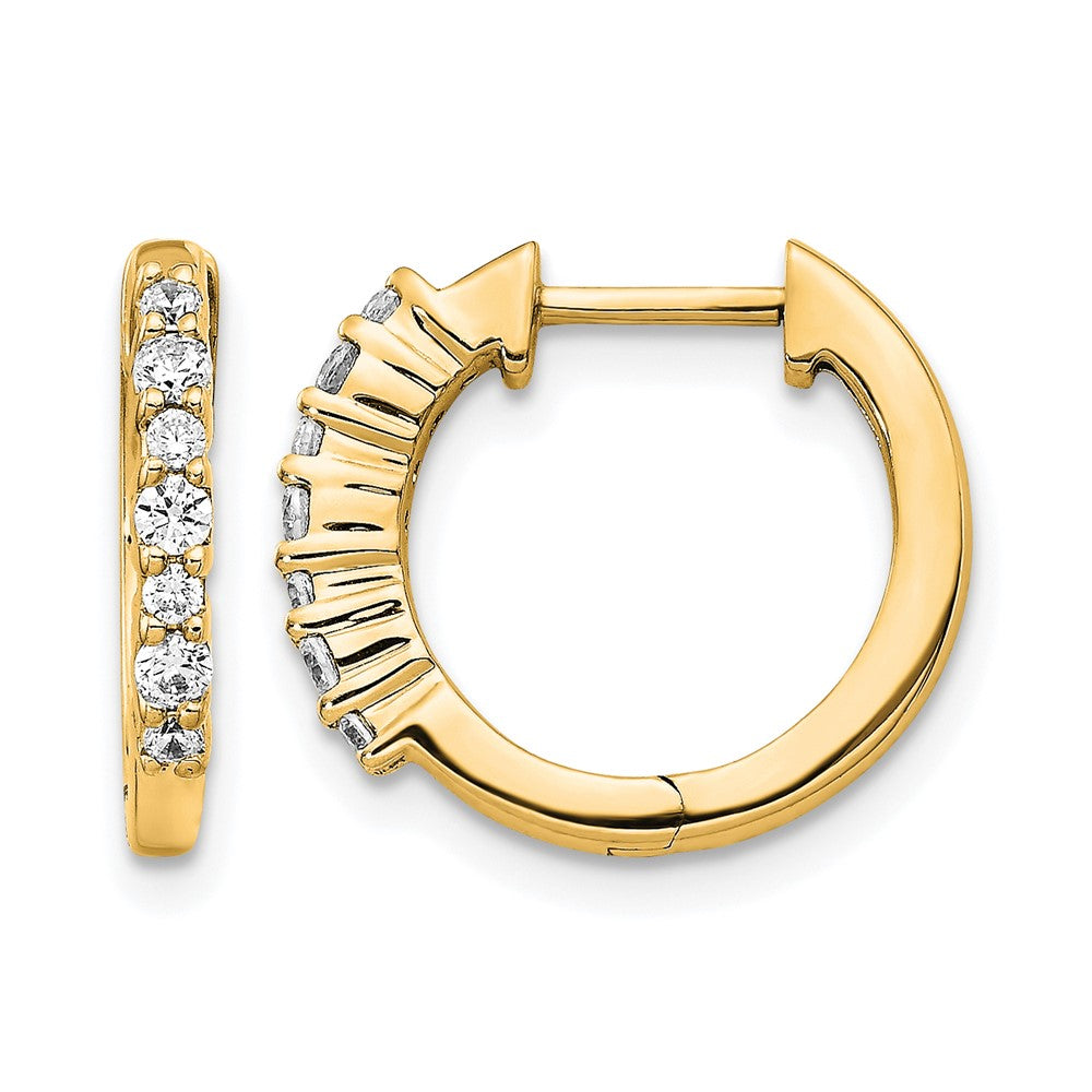 14k Diamond Hinged Hoop Earrings