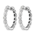 14k White Gold Diamond Hinged Hoop Earrings