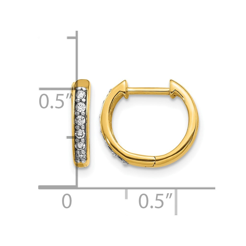10k Diamond Hinged Hoop Earrings