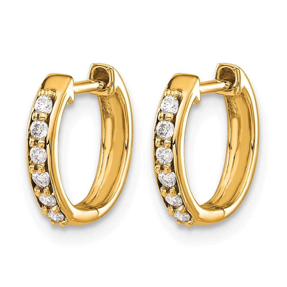 14k Diamond Hinged Hoop Earrings