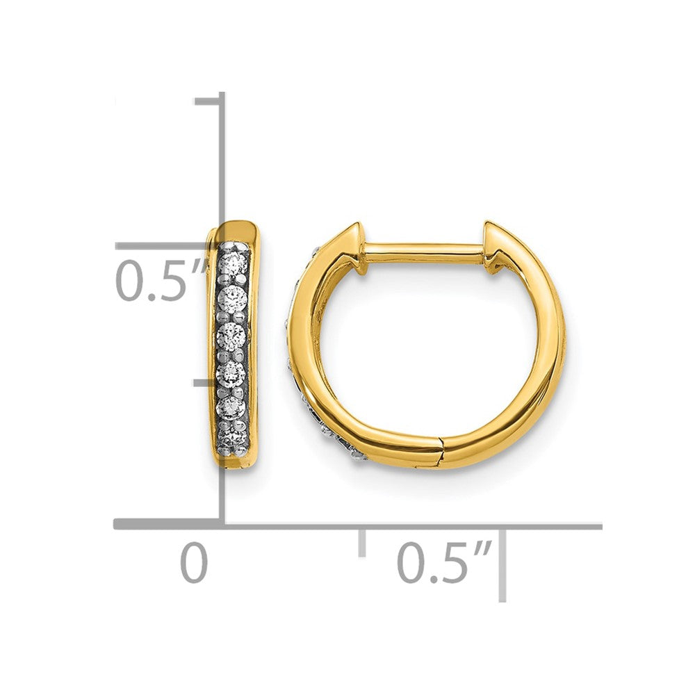 14k Diamond Hinged Hoop Earrings
