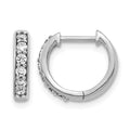 14k White Gold Diamond Hinged Hoop Earrings