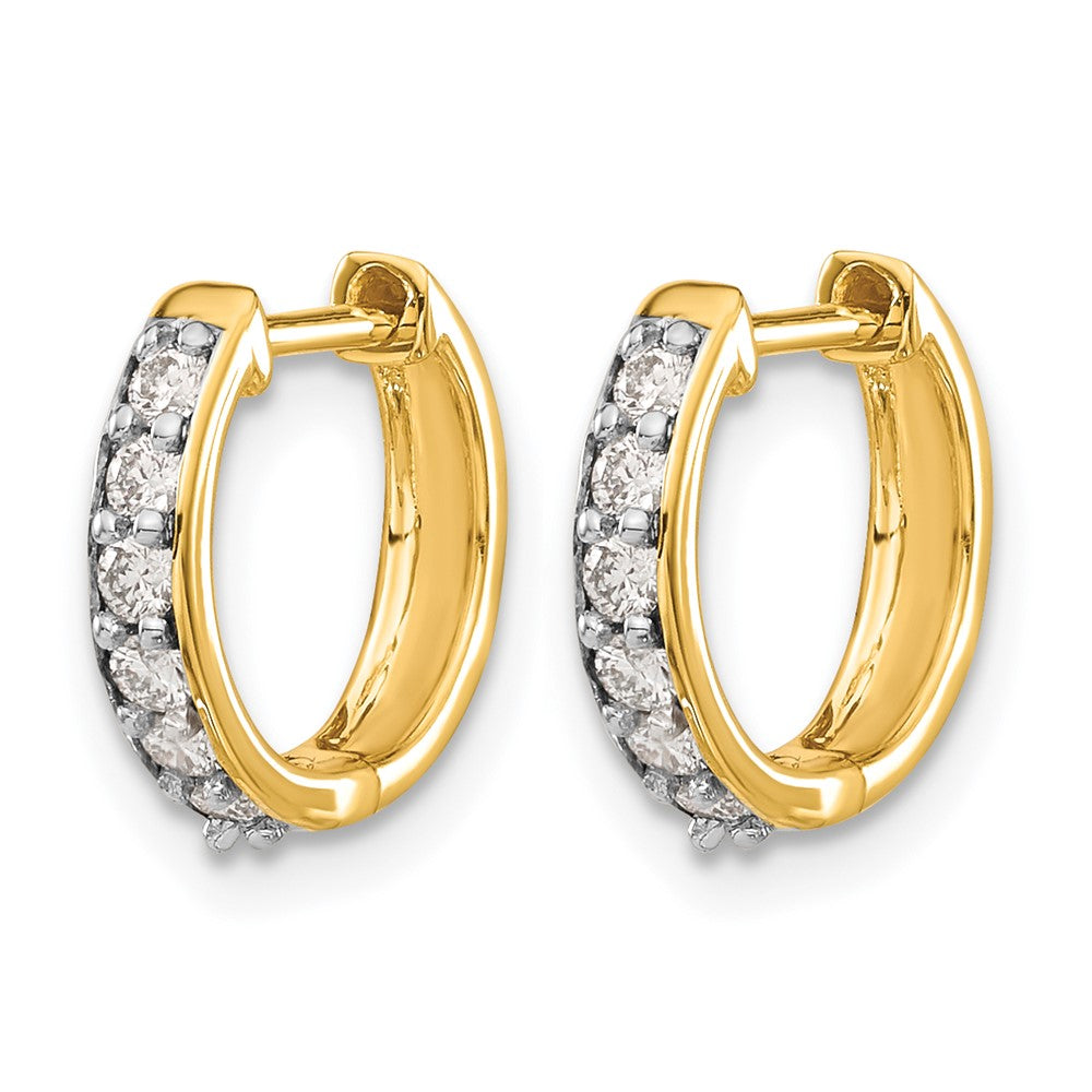 14k Diamond Hinged Hoop Earrings