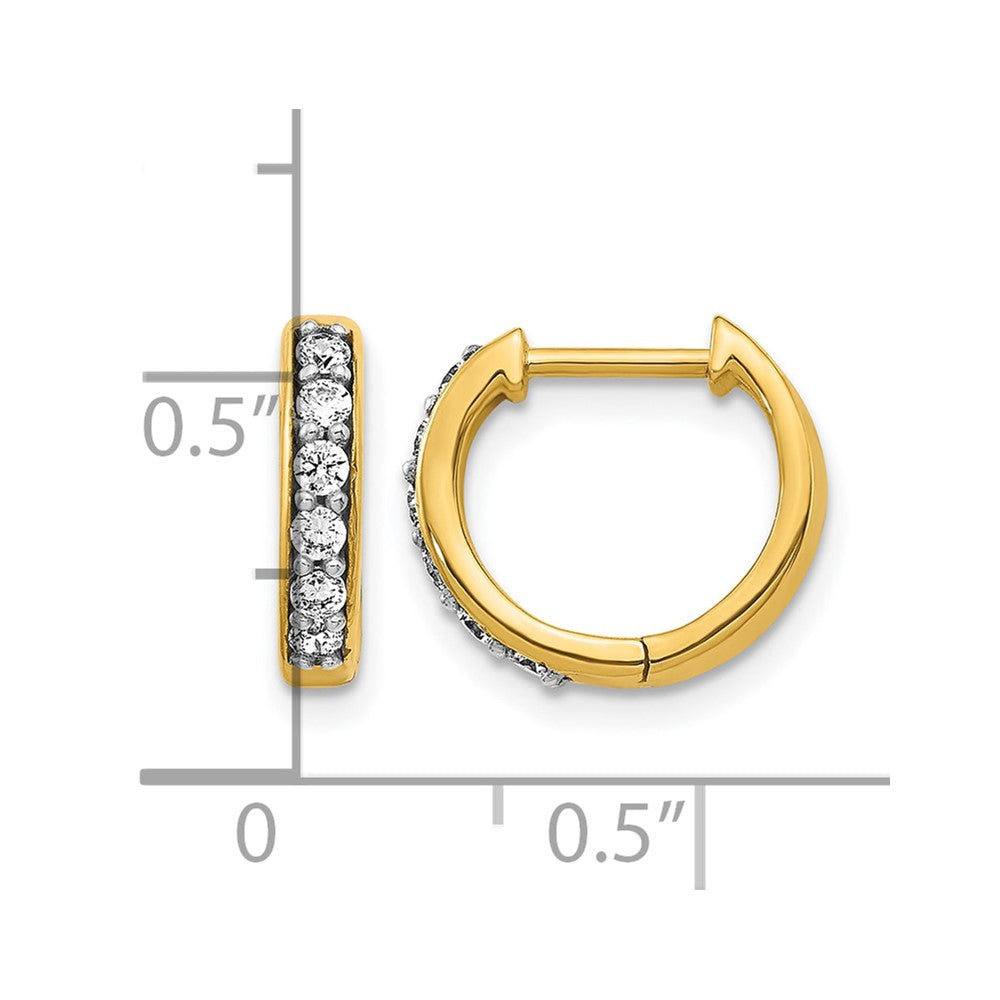 14k Diamond Hinged Hoop Earrings