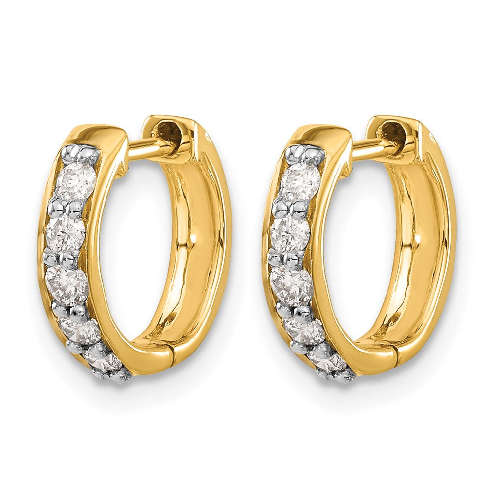 14k Diamond Hinged Hoop Earrings