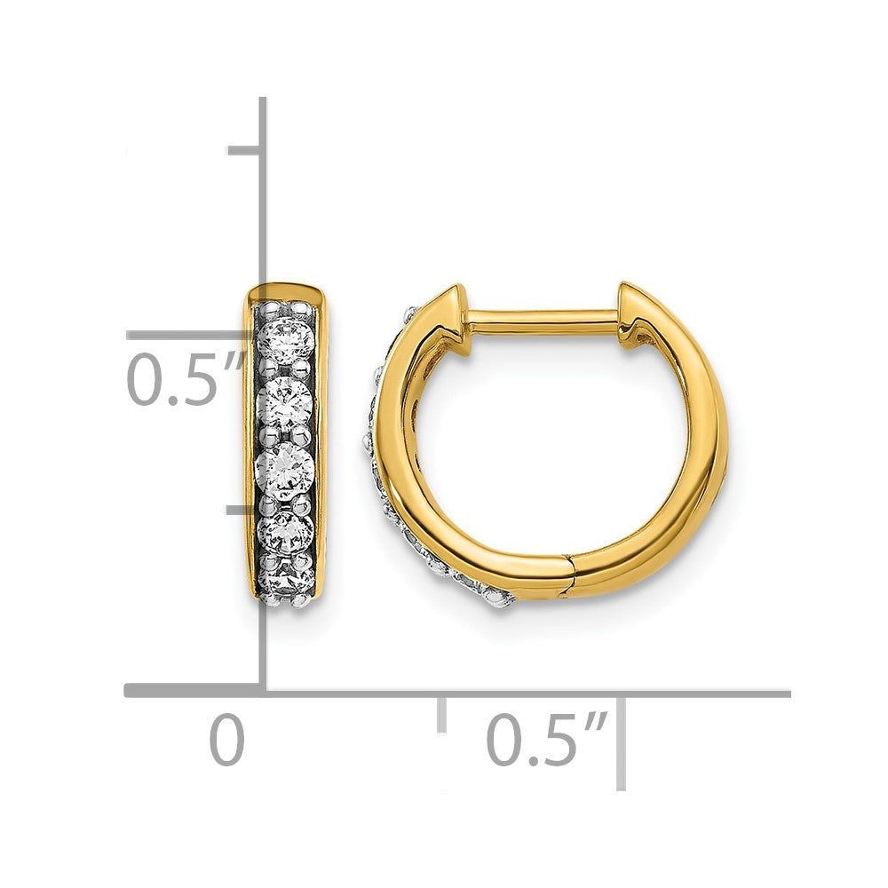14k Diamond Hinged Hoop Earrings