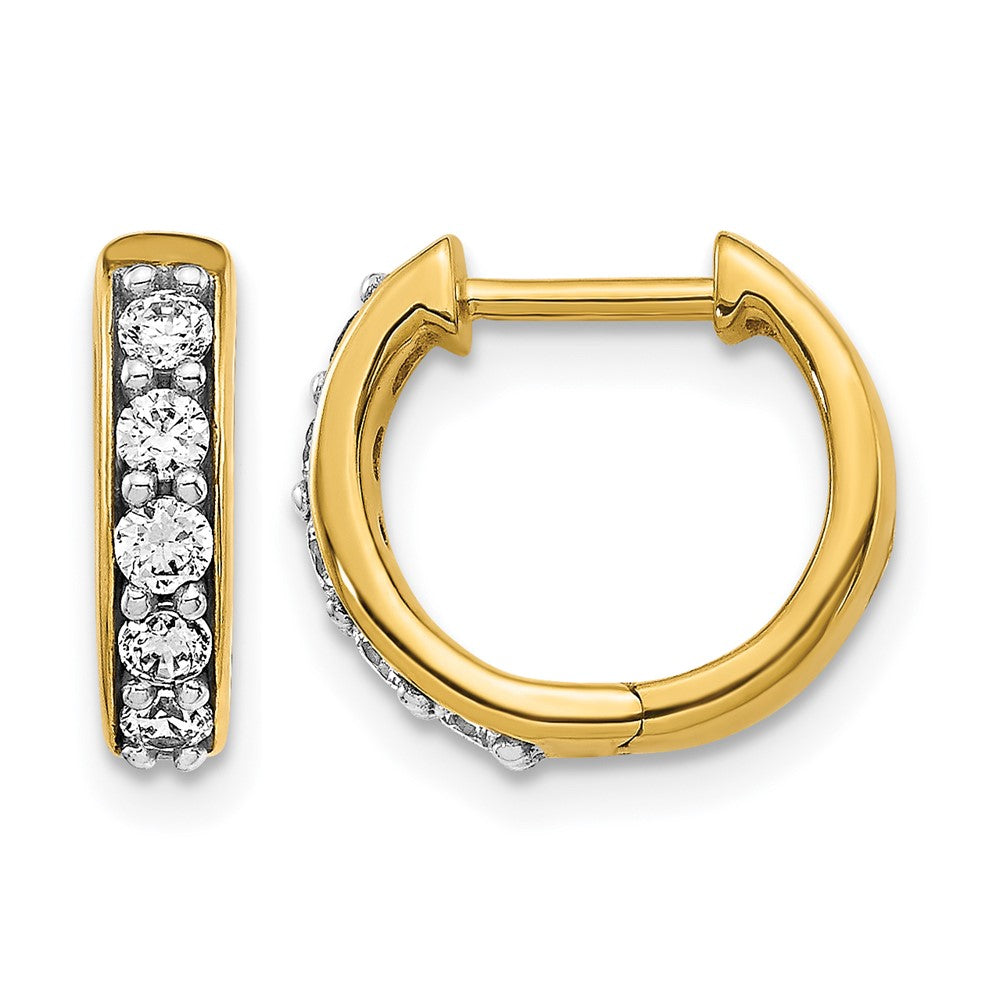 14k Diamond Hinged Hoop Earrings