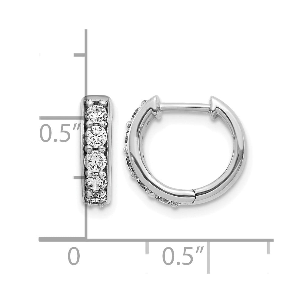 10k White Gold Diamond Hinged Hoop Earrings