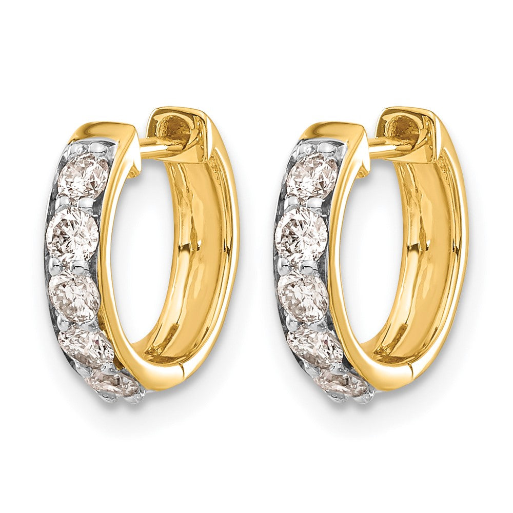 10k Diamond Hinged Hoop Earrings