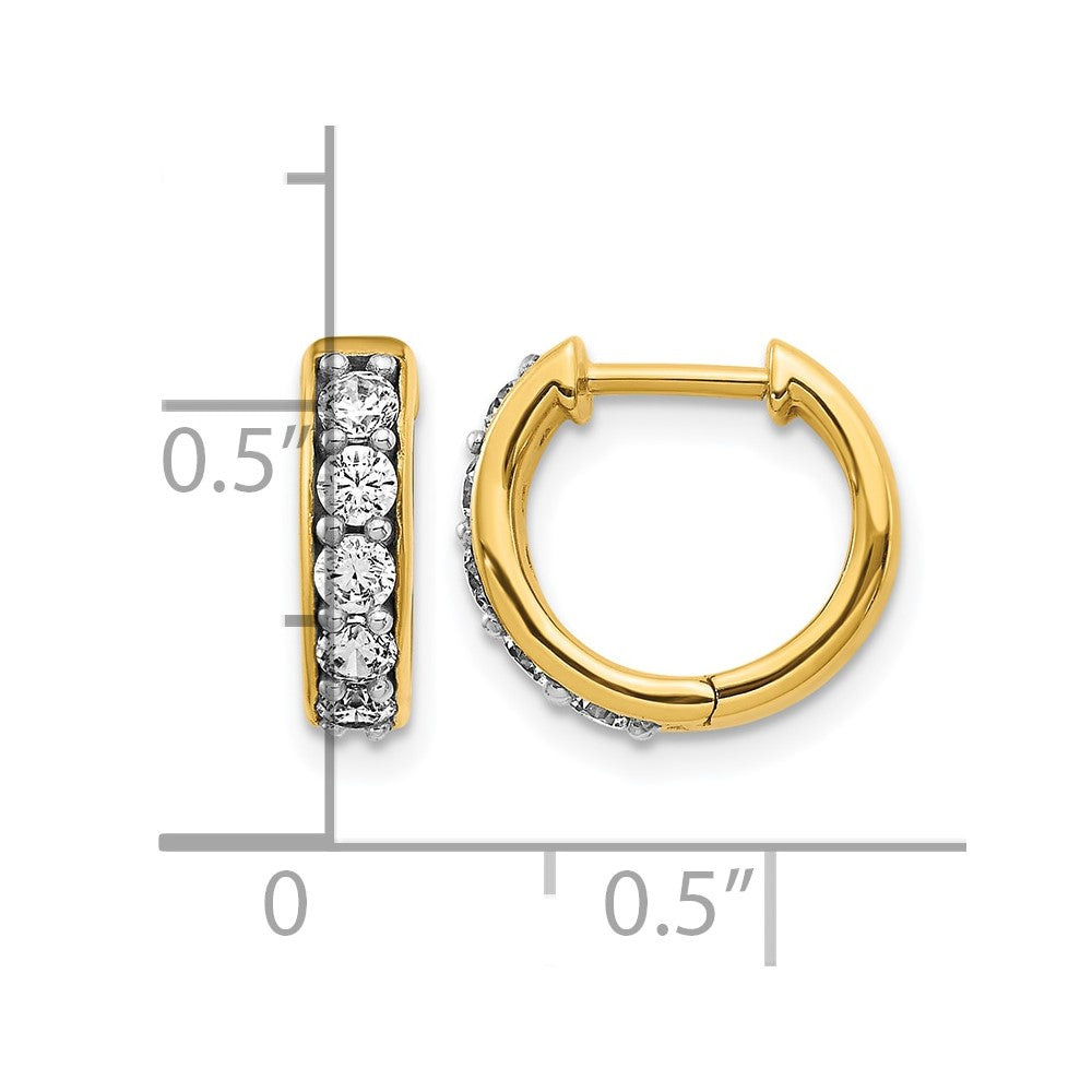 10k Diamond Hinged Hoop Earrings