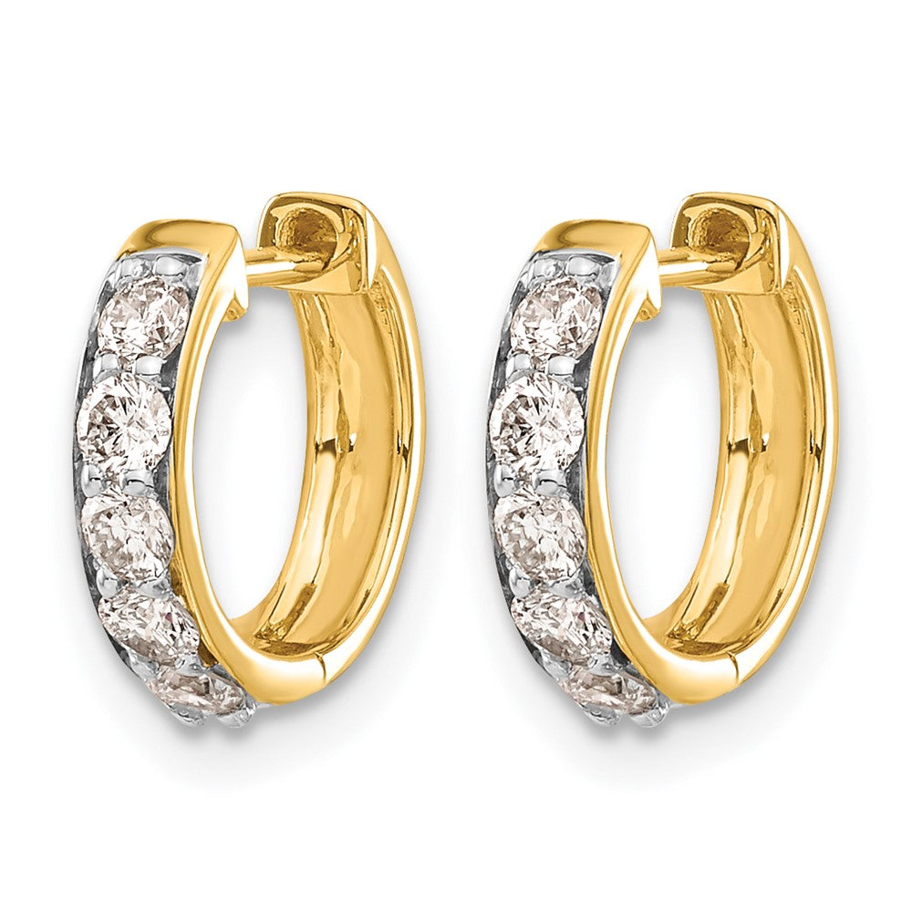 14k Diamond Hinged Hoop Earrings