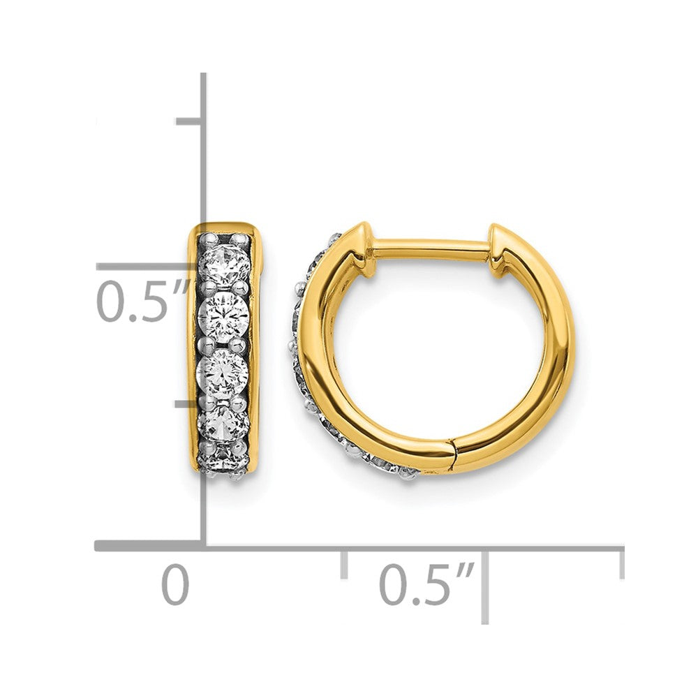 14k Diamond Hinged Hoop Earrings