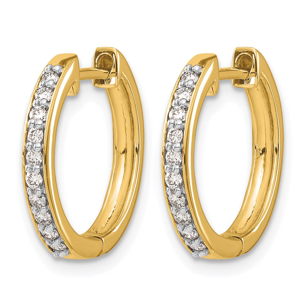 10k Diamond Hinged Hoop Earrings