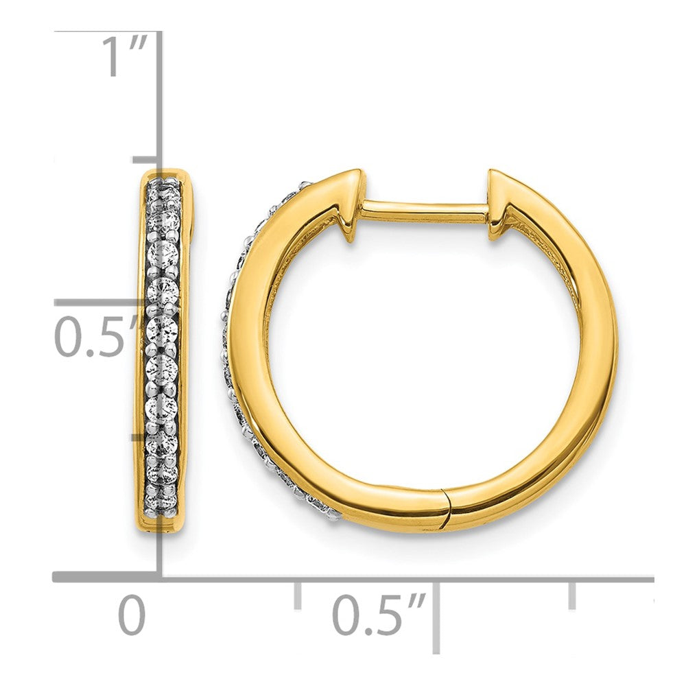 10k Diamond Hinged Hoop Earrings
