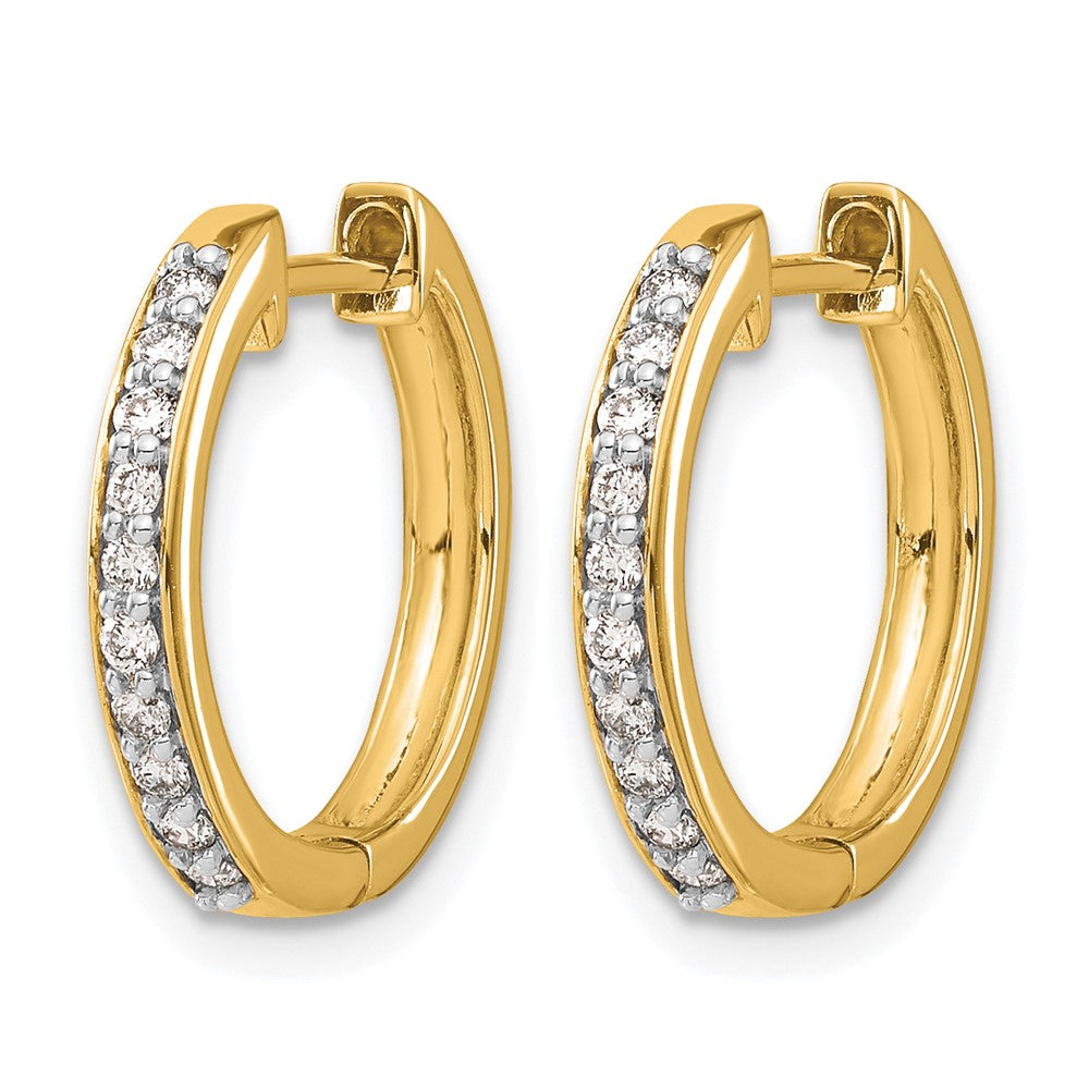14k Diamond Hinged Hoop Earrings