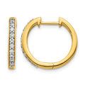 14k Diamond Hinged Hoop Earrings