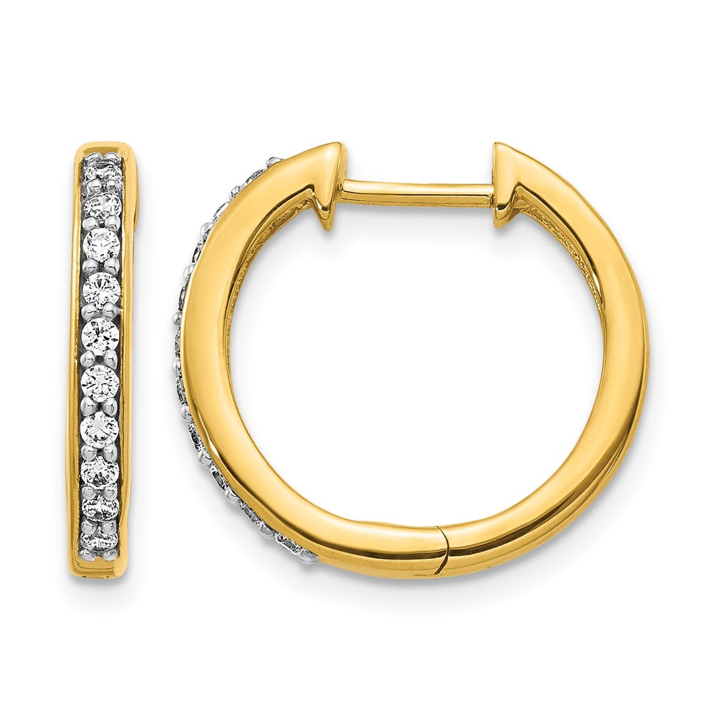 14k Diamond Hinged Hoop Earrings