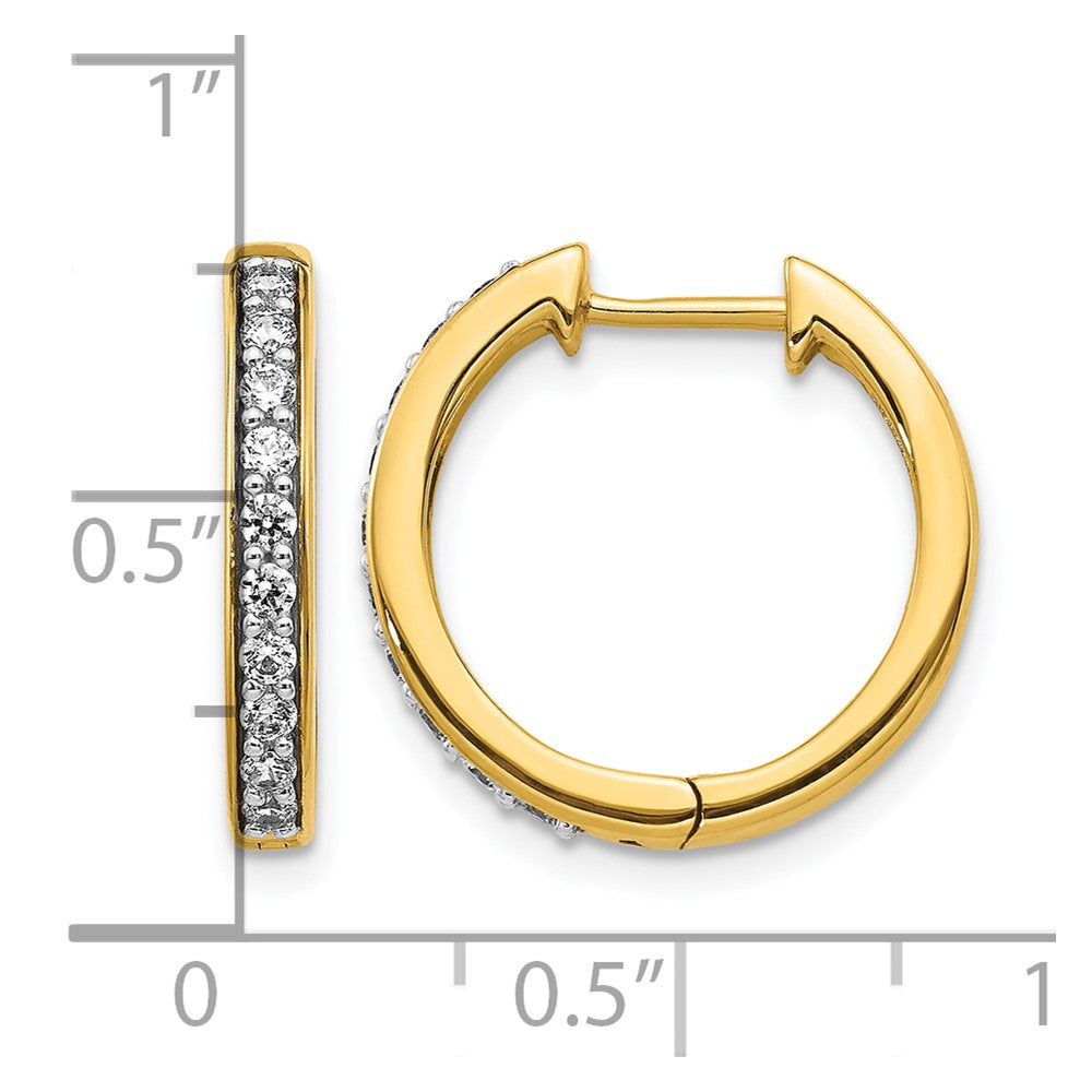 10k Diamond Hinged Hoop Earrings