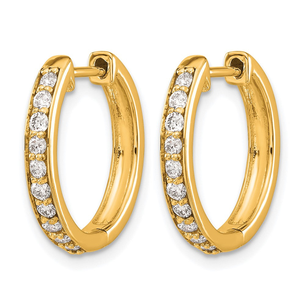14k Diamond Hinged Hoop Earrings