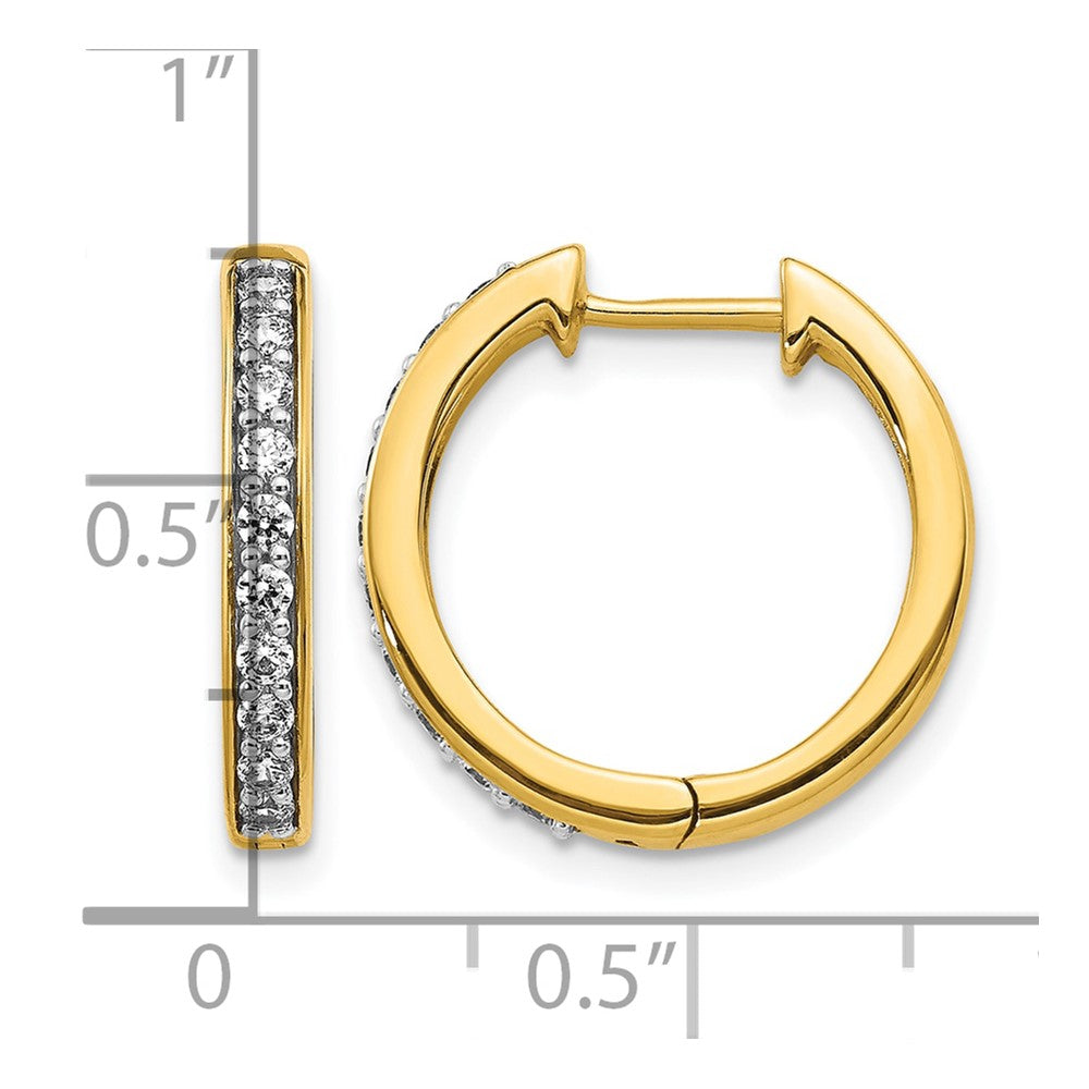 14k Diamond Hinged Hoop Earrings