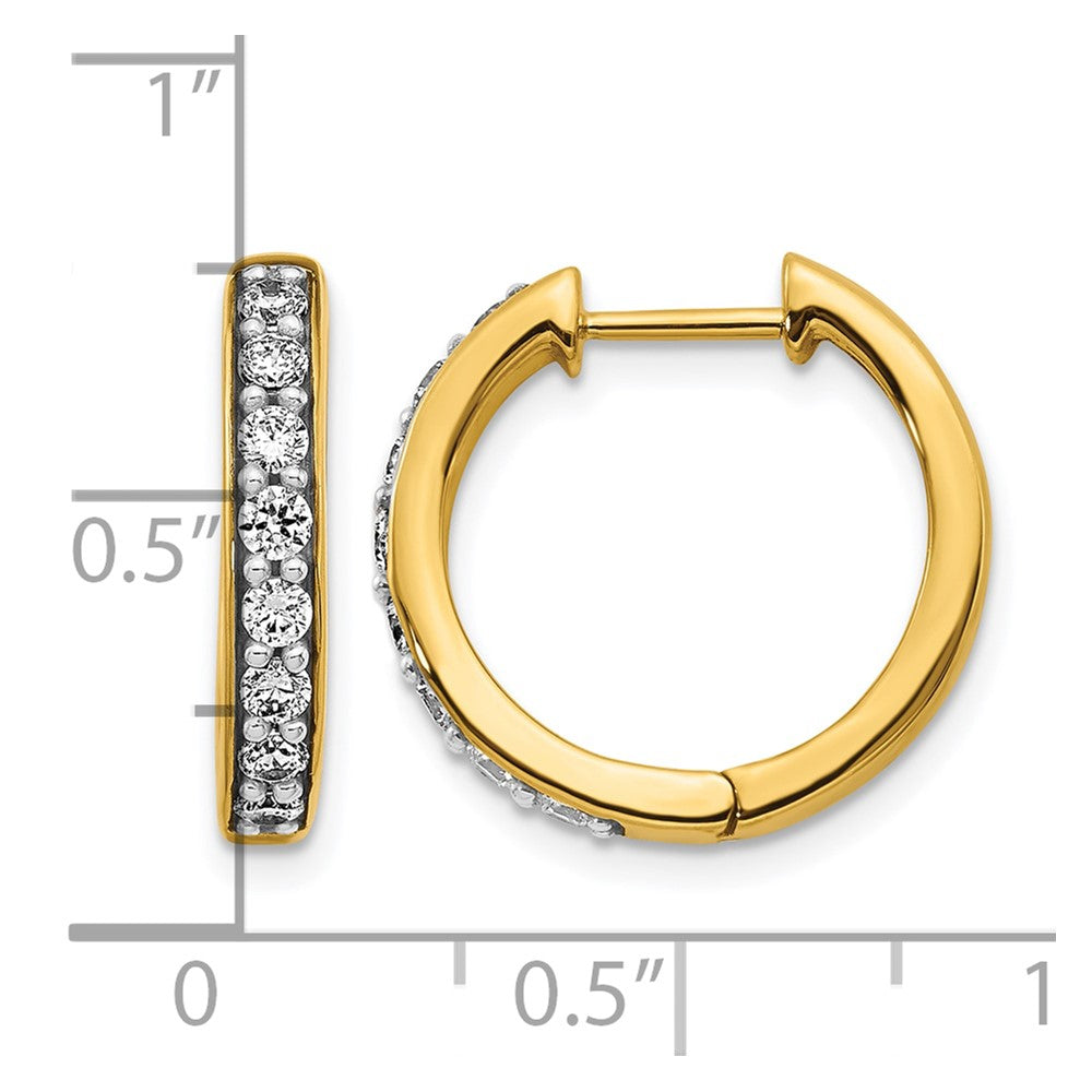 10k Diamond Hinged Hoop Earrings