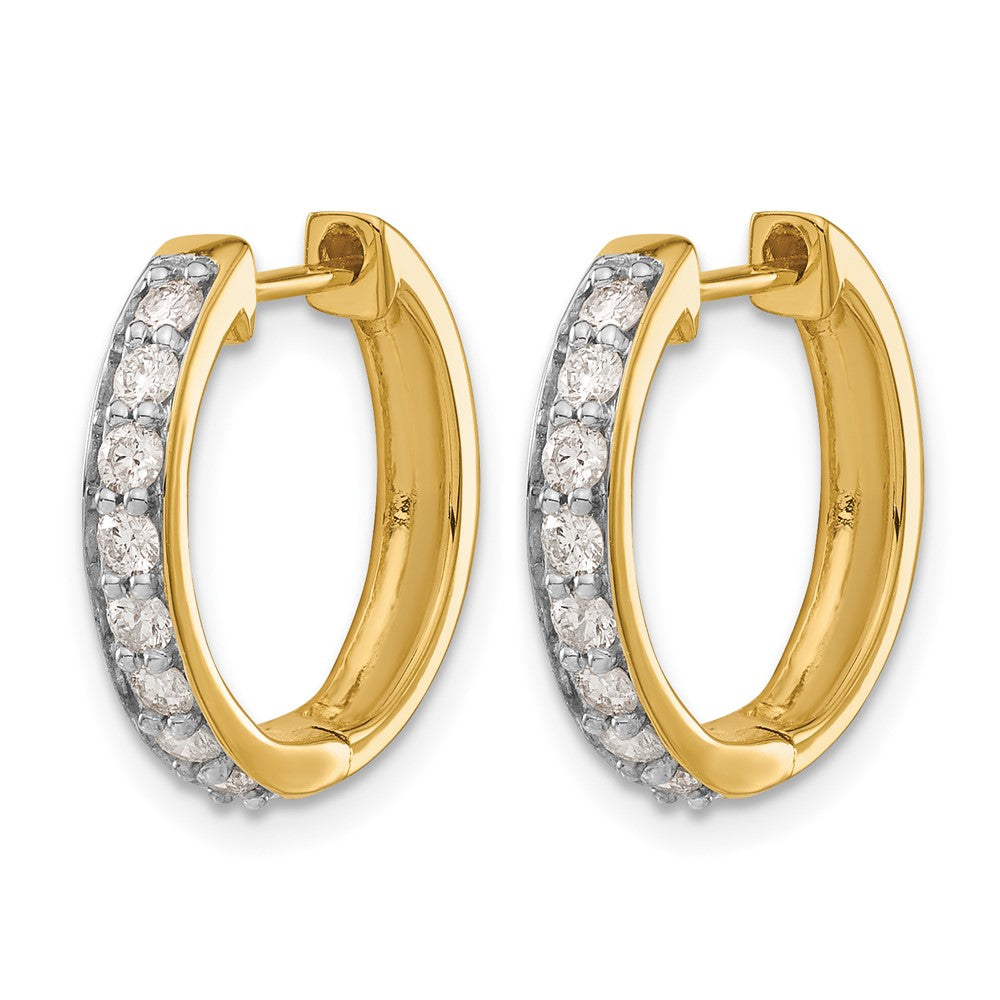 14k Diamond Hinged Hoop Earrings
