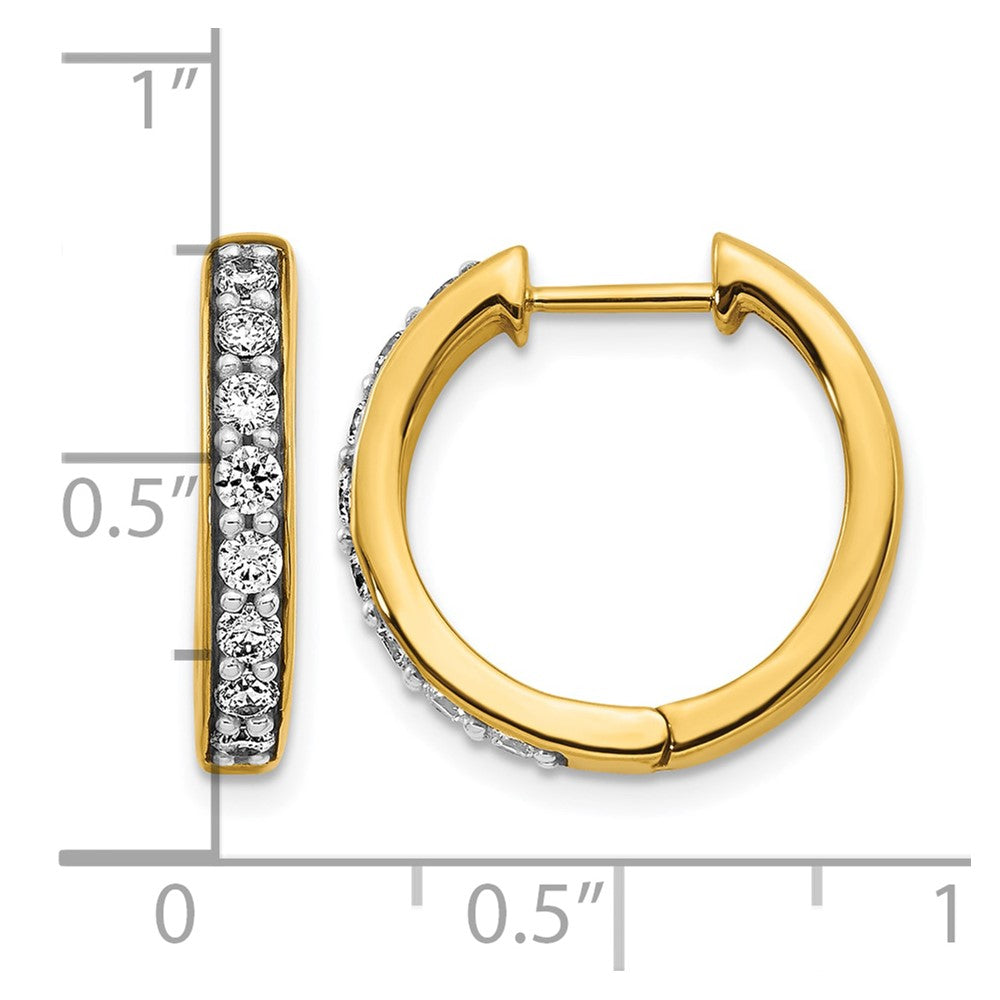 14k Diamond Hinged Hoop Earrings