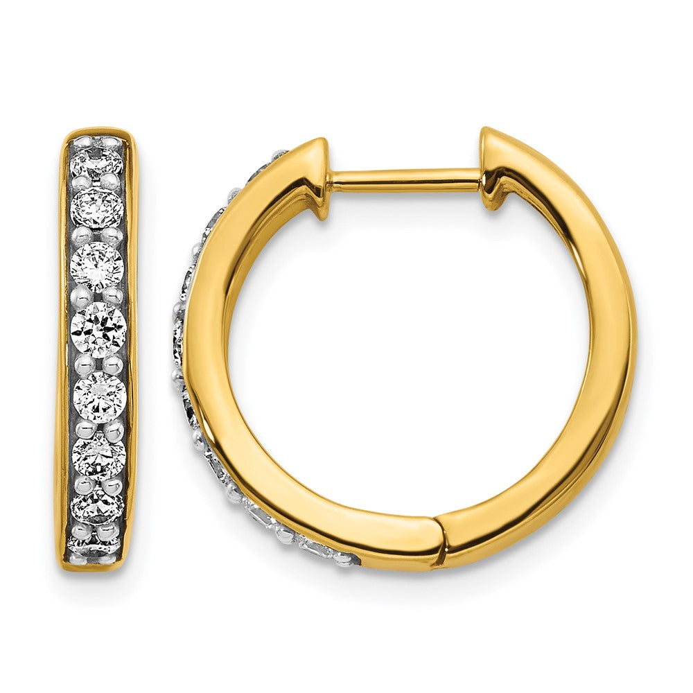 14k Diamond Hinged Hoop Earrings