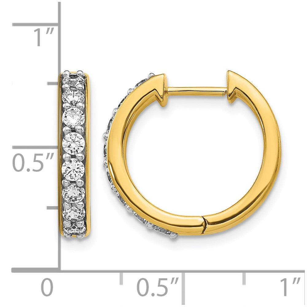 10k Diamond Hinged Hoop Earrings