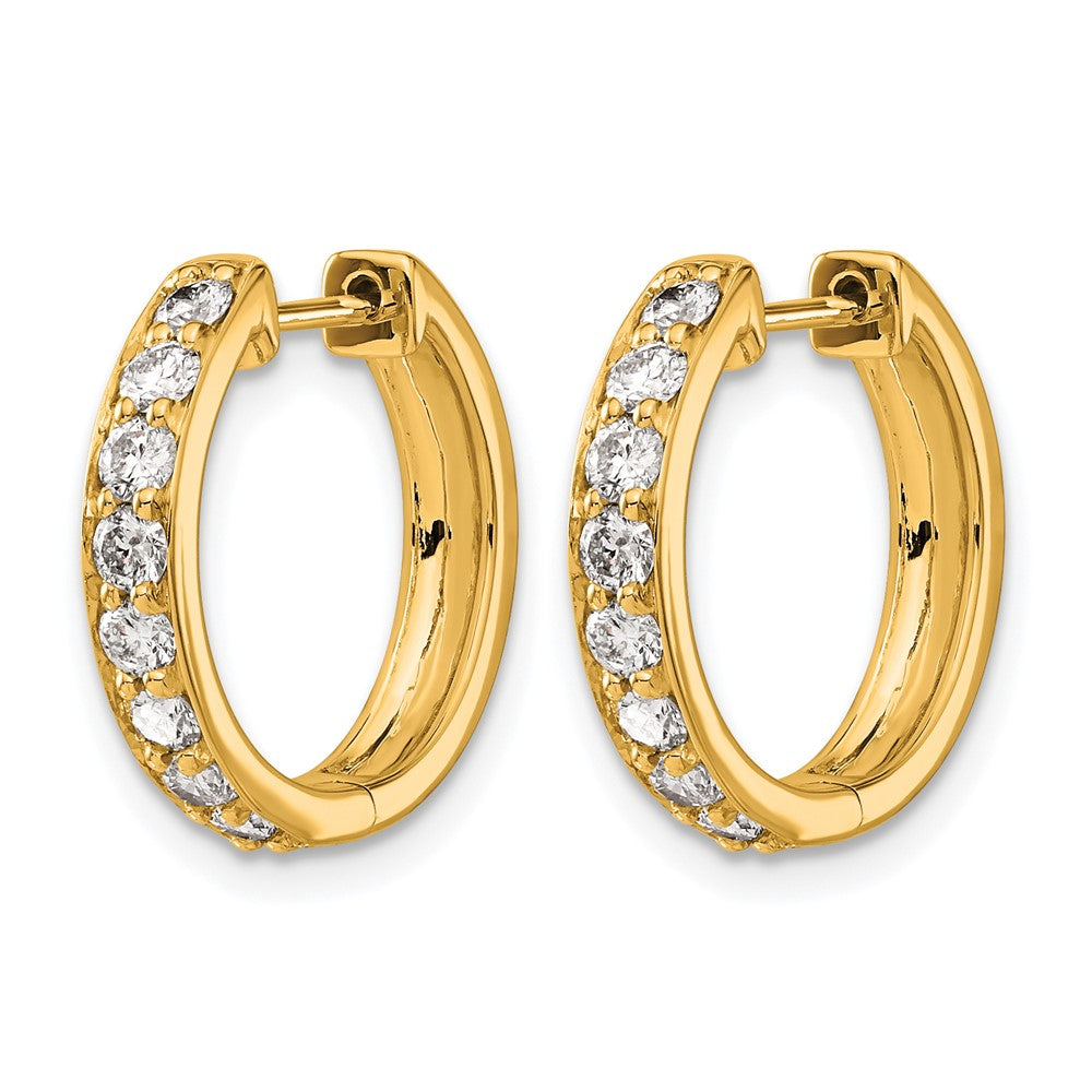 14k Diamond Hinged Hoop Earrings