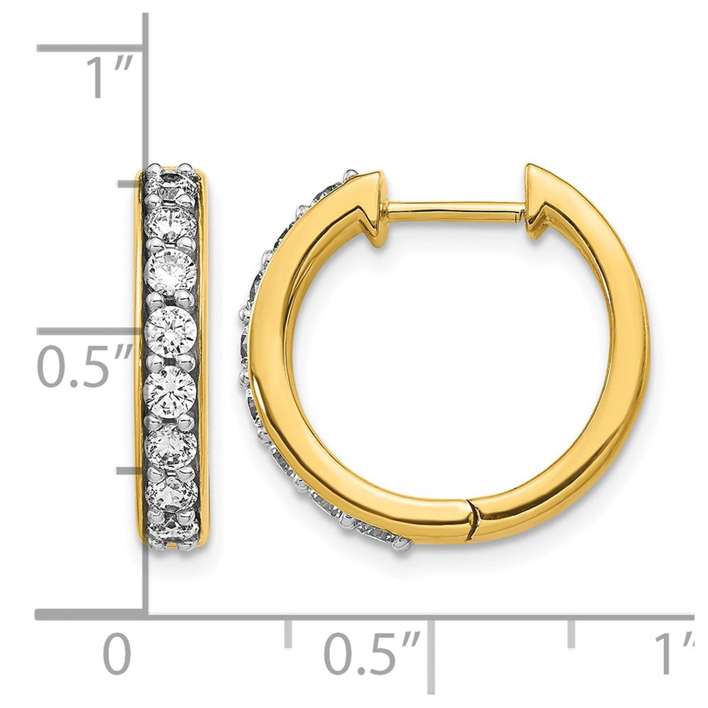 14k Diamond Hinged Hoop Earrings