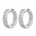 10k White Gold Diamond Hinged Hoop Earrings