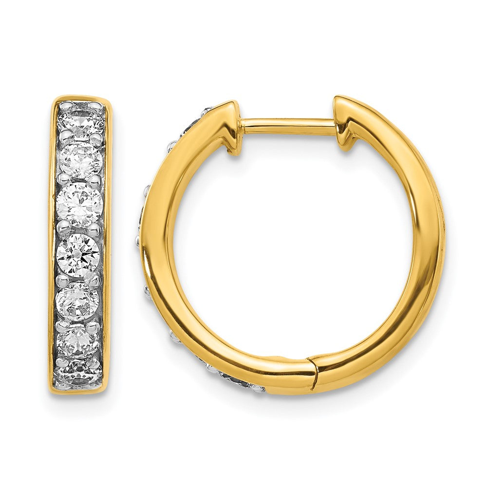 10k Diamond Hinged Hoop Earrings