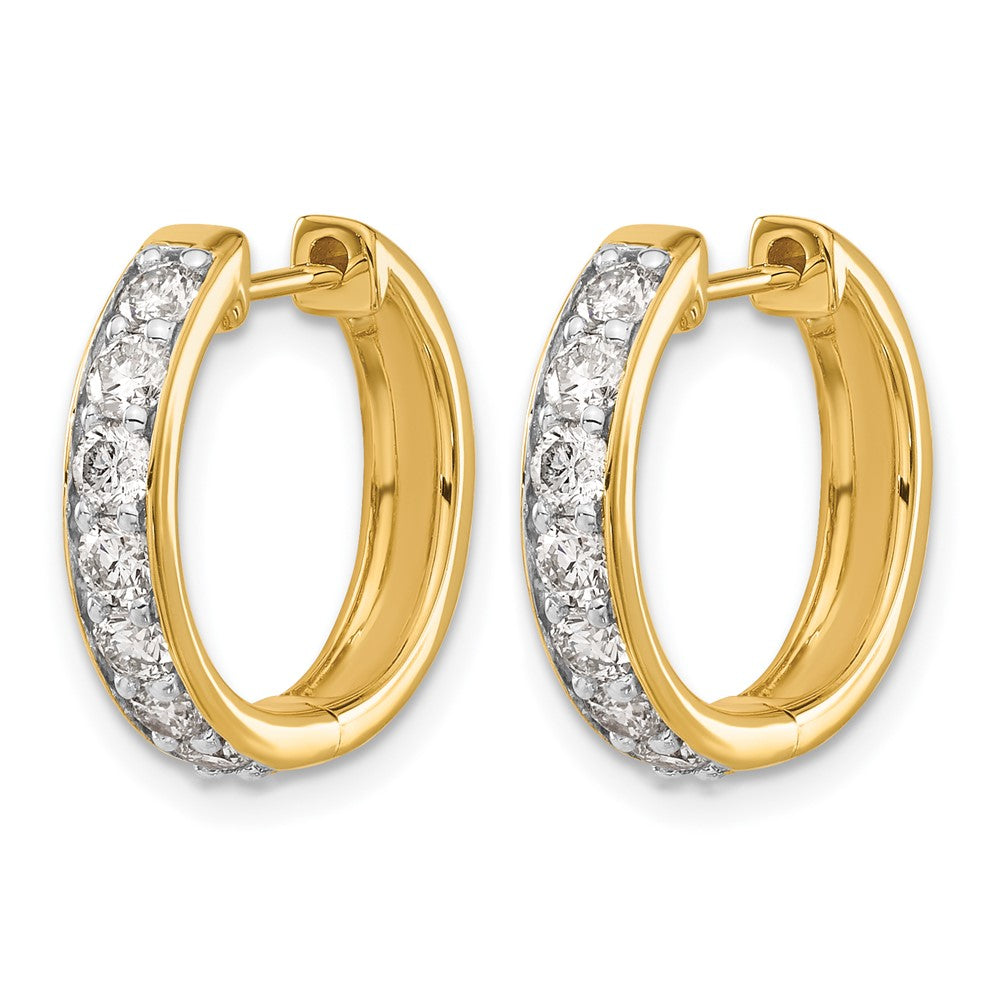 14k Diamond Hinged Hoop Earrings