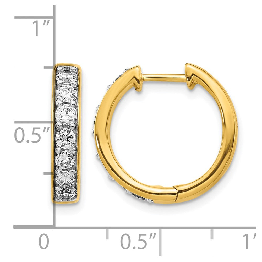 14k Diamond Hinged Hoop Earrings