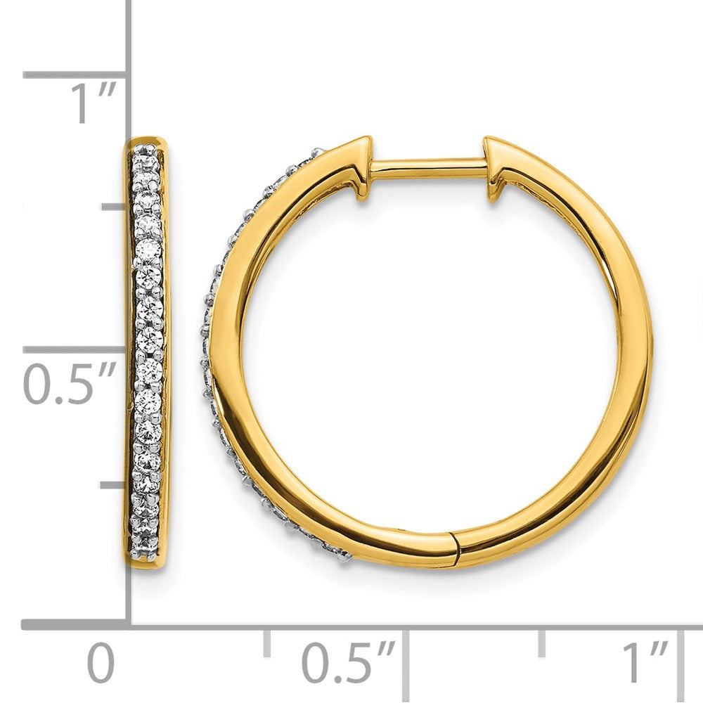 10k Diamond Hinged Hoop Earrings