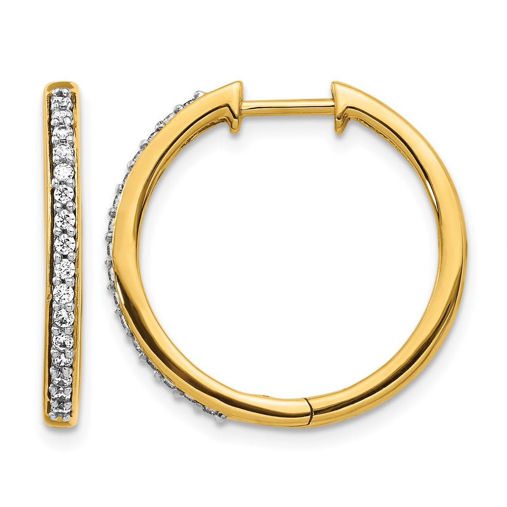 10k Diamond Hinged Hoop Earrings