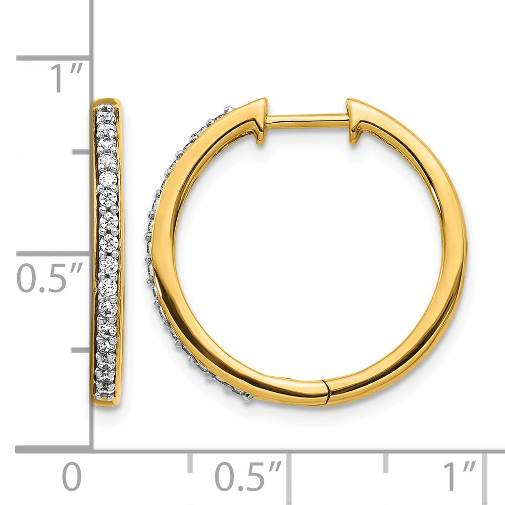 14k Diamond Hinged Hoop Earrings