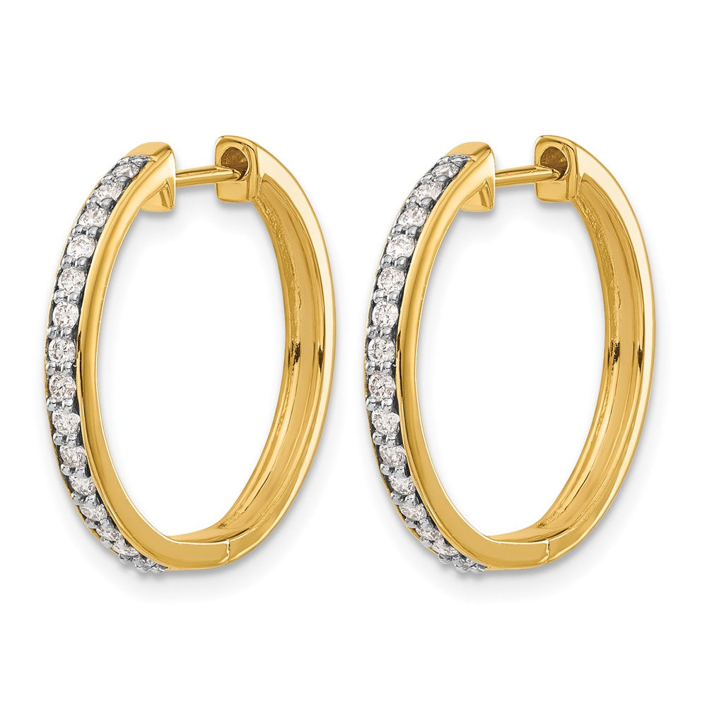 10k Diamond Hinged Hoop Earrings