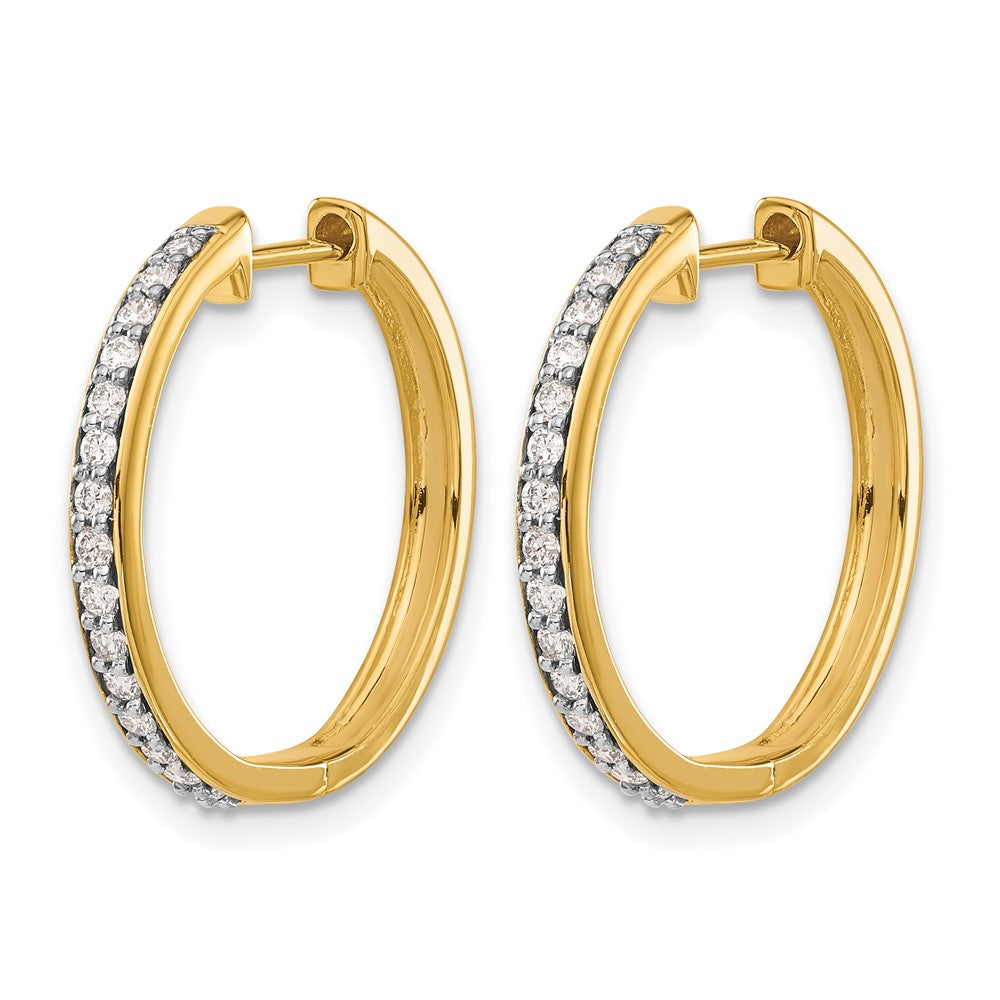 14k Diamond Hinged Hoop Earrings
