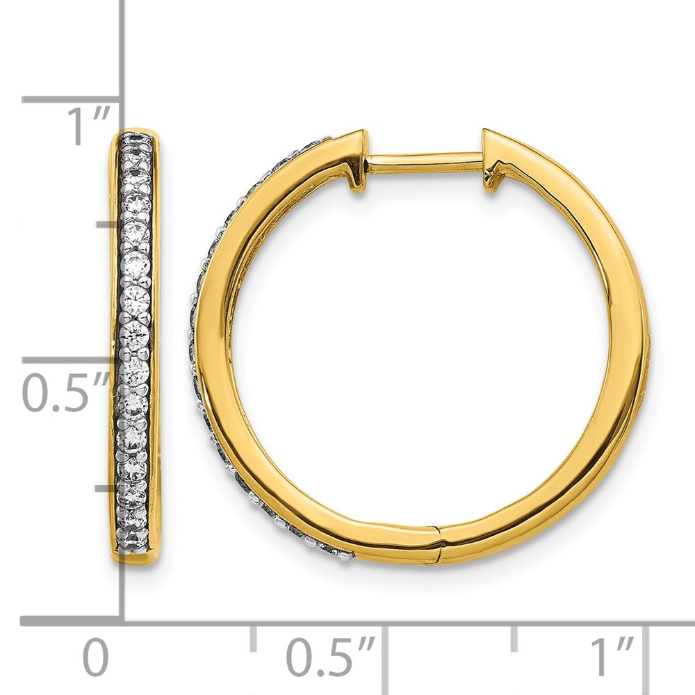 14k Diamond Hinged Hoop Earrings
