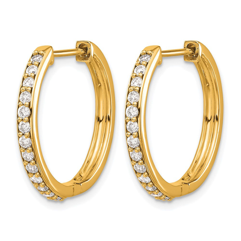 10k Diamond Hinged Hoop Earrings