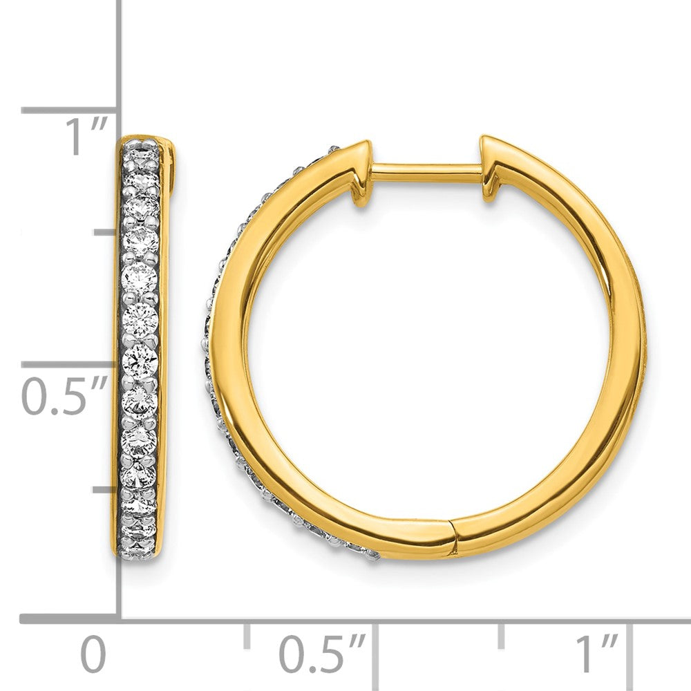 10k Diamond Hinged Hoop Earrings