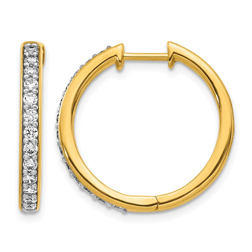 10k Diamond Hinged Hoop Earrings