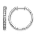 14k White Gold Diamond Hinged Hoop Earrings